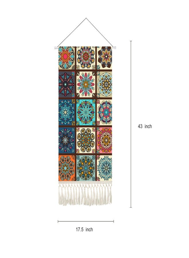 capasin Mandala Boho Macrame Wall Hanging Tapestry For Bedroom Tapestries Vertical Art Fabric Decor Door Living Room Bohemian (Style B, 17.5 * 43) - Image 2